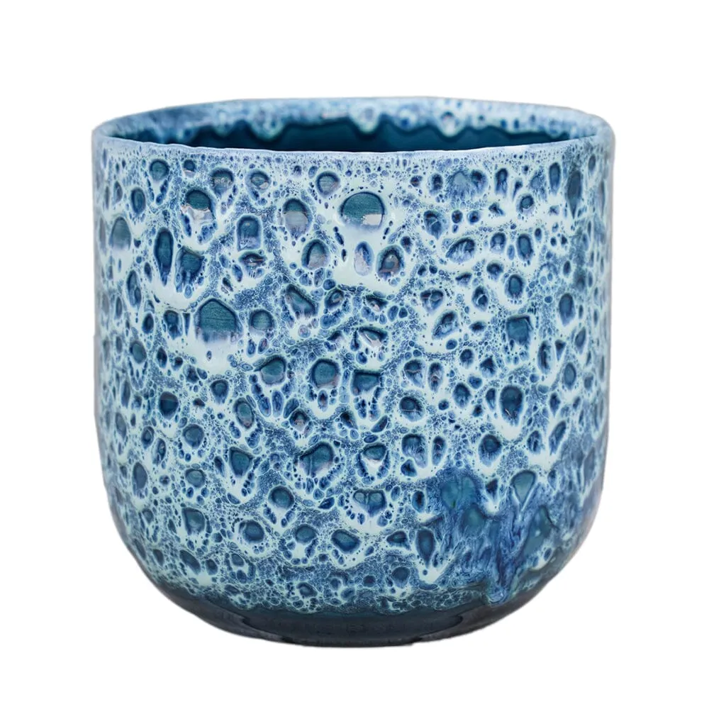 Sapphire Reactive Glaze Indoor Ceramic 18cm Pot