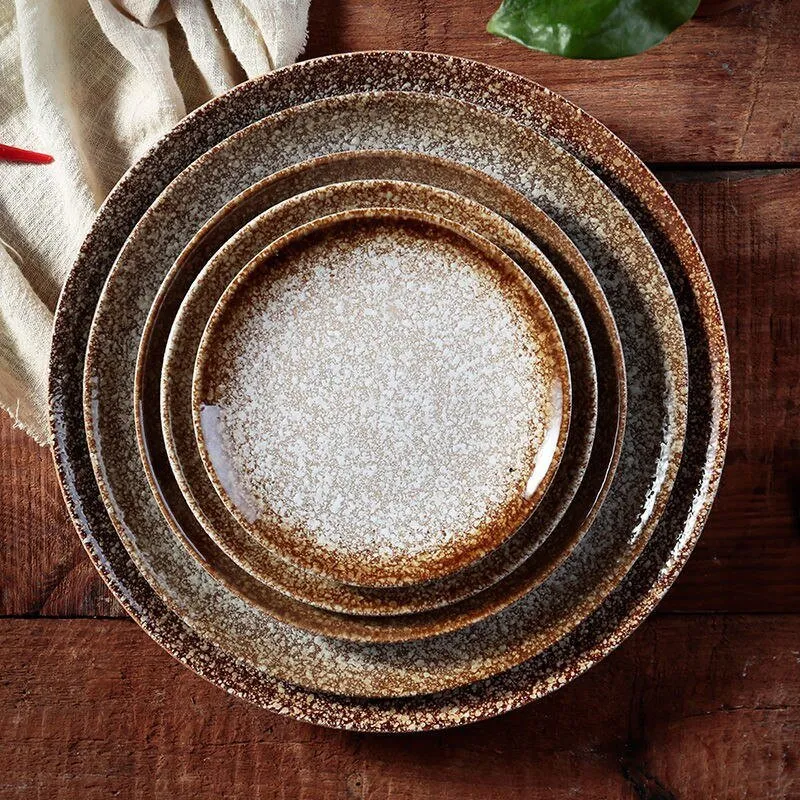 Set of Japanese Ceramic Dinner Plates