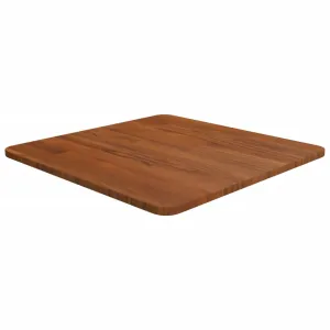 Square Table Top Dark Brown 50x50x1.5cm Treated Solid Wood Oak