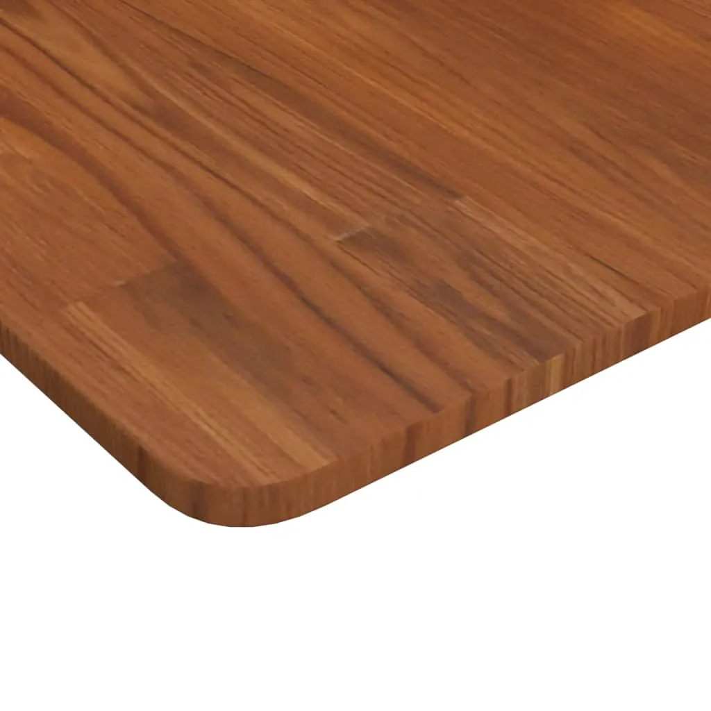 Square Table Top Dark Brown 50x50x1.5cm Treated Solid Wood Oak