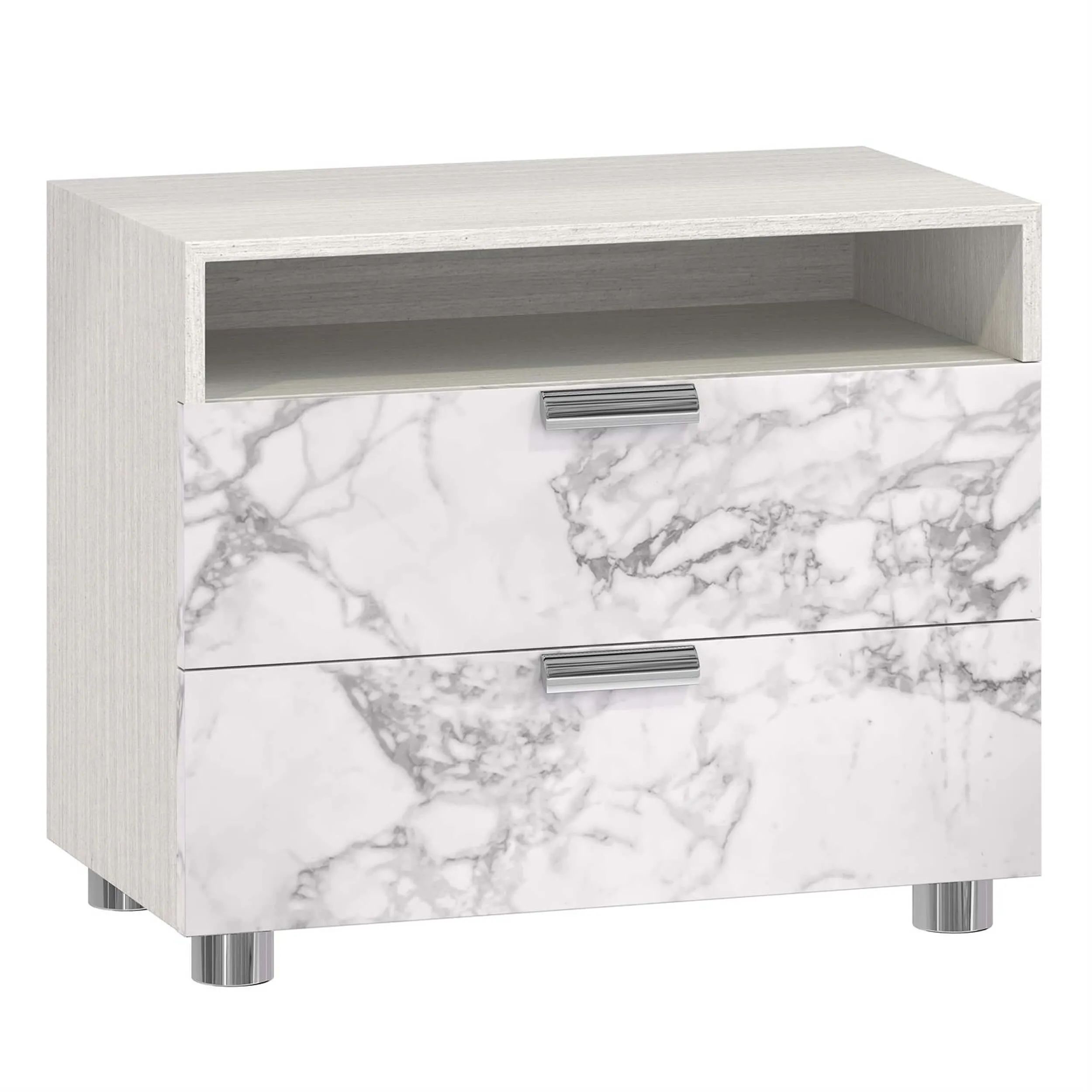 Stratum 2 Drawer Arabescato Nightstand