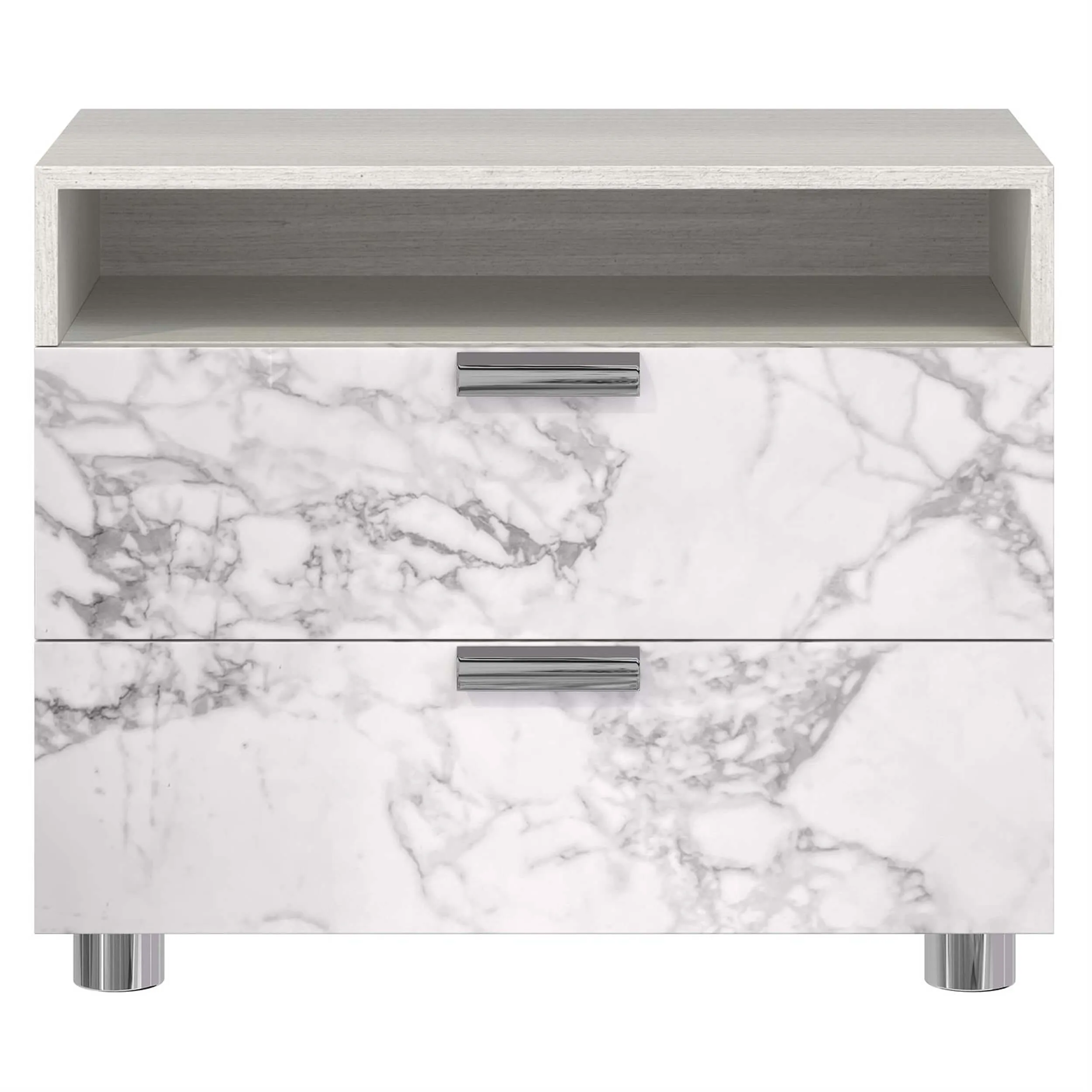 Stratum 2 Drawer Arabescato Nightstand