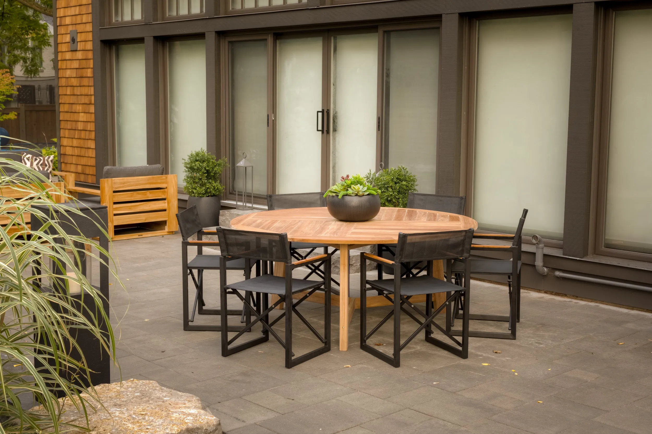 Teak 70" Round Dining Table