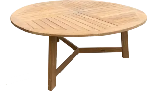 Teak 70" Round Dining Table