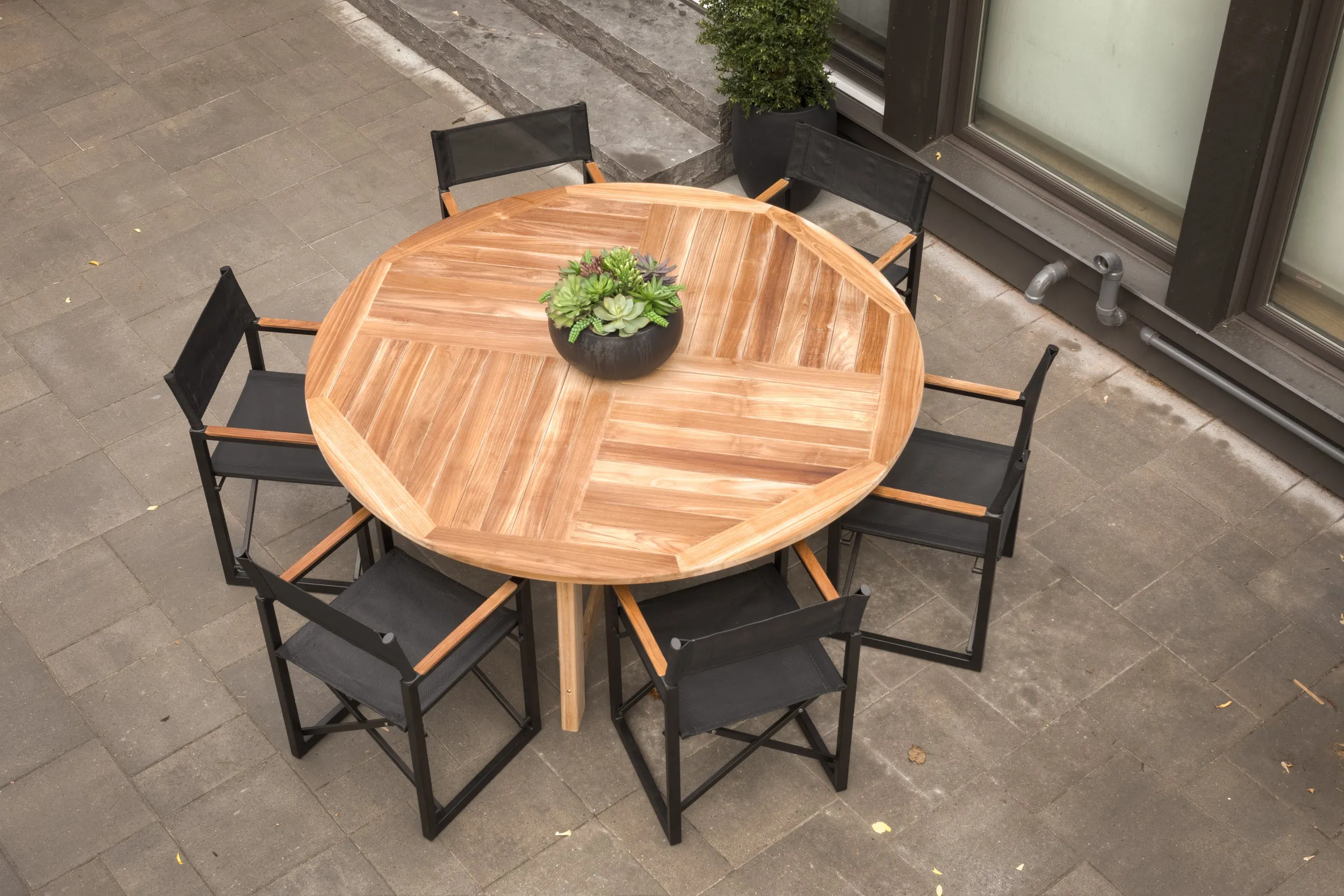 Teak 70" Round Dining Table