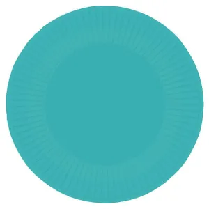 Teal Blue Large Paper Party Plates x 8