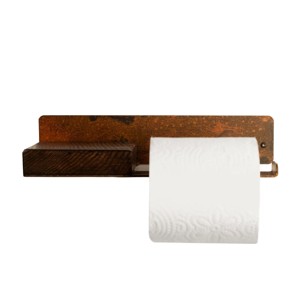 Toilet paper holder with shelf