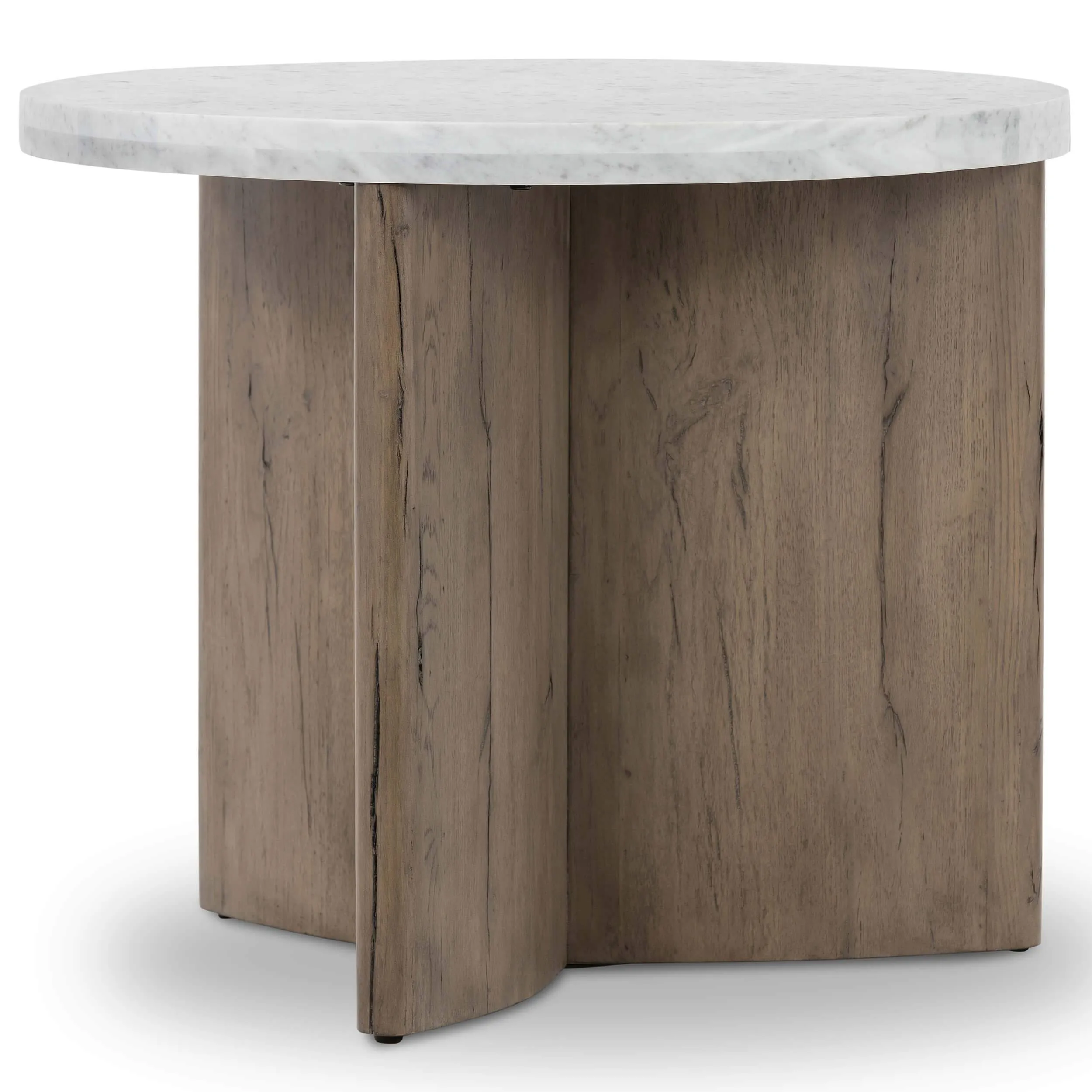 Toli End Table, Italian White/Rustic Grey