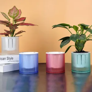 UMAI Self Watering Plant Pot - 4 inches (11 cm) Plant Pots | Plastic Automatic Watering Planters for Indoor, Outdoor, Balcony, Garden, Home, Office (Pack of 4, Multicolor)