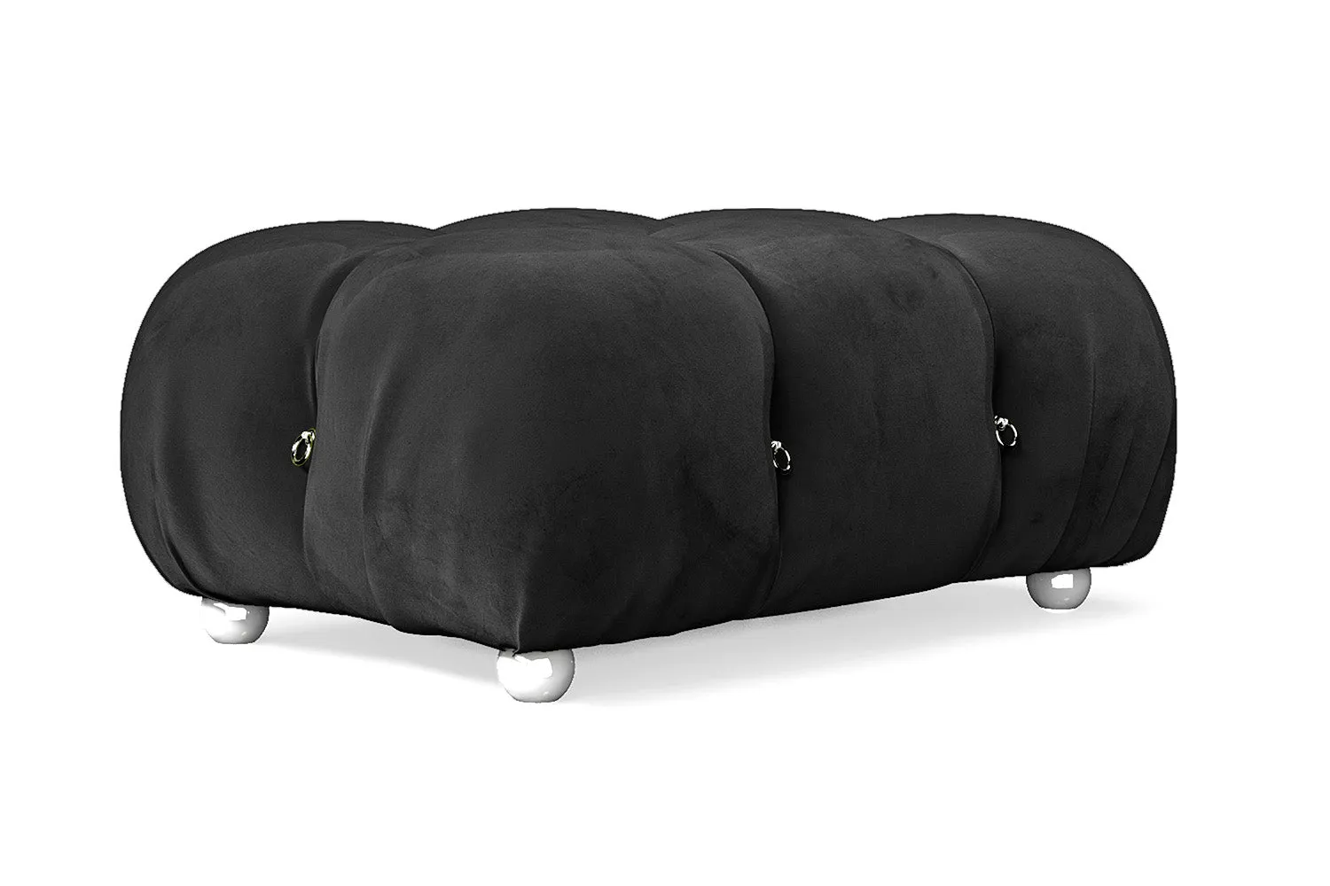 Varese Ottoman Black Velvet Small