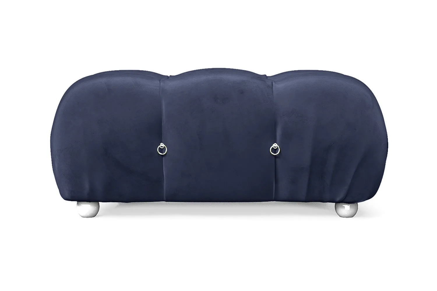 Varese Ottoman Dark Blue Velvet Small