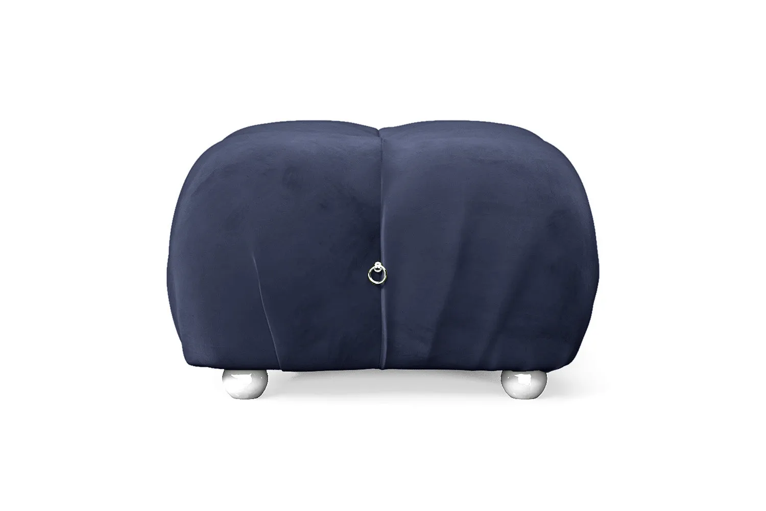 Varese Ottoman Dark Blue Velvet Small