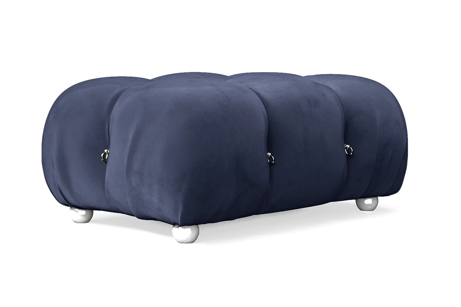 Varese Ottoman Dark Blue Velvet Small