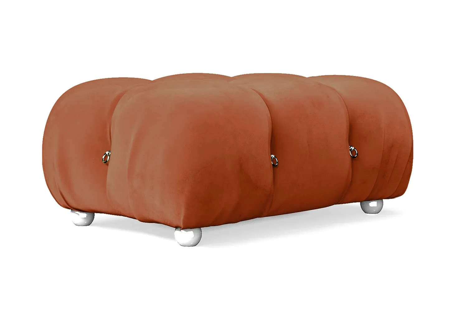 Varese Ottoman Orange Velvet Small