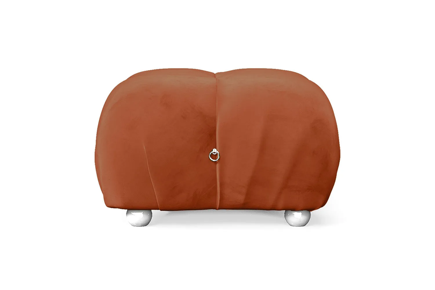 Varese Ottoman Orange Velvet Small