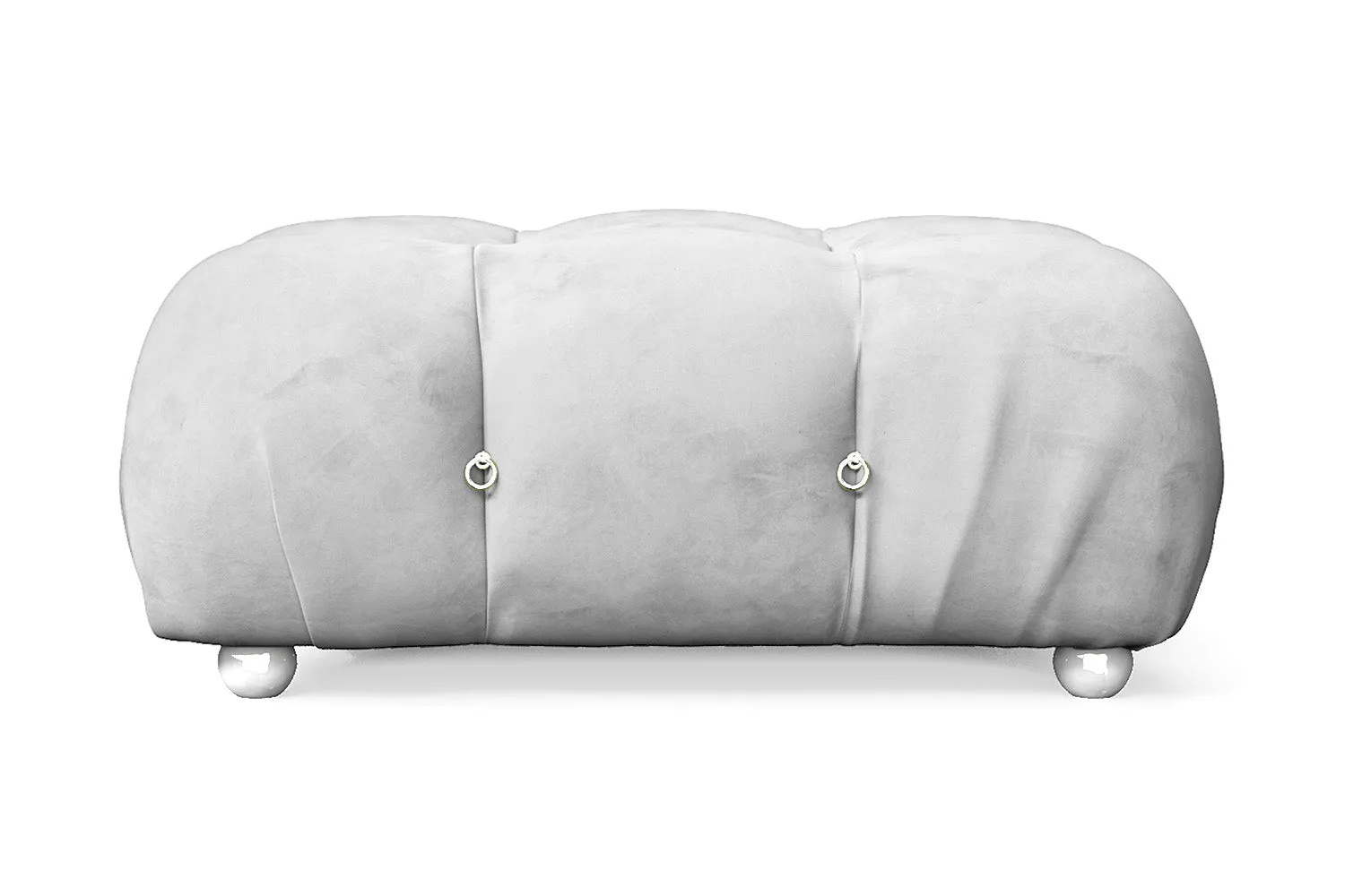 Varese Ottoman White Velvet Large