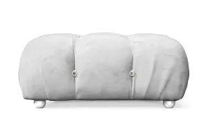 Varese Ottoman White Velvet Large