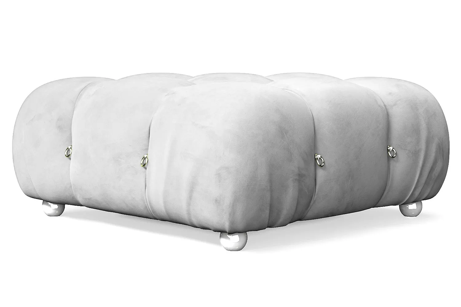 Varese Ottoman White Velvet Large