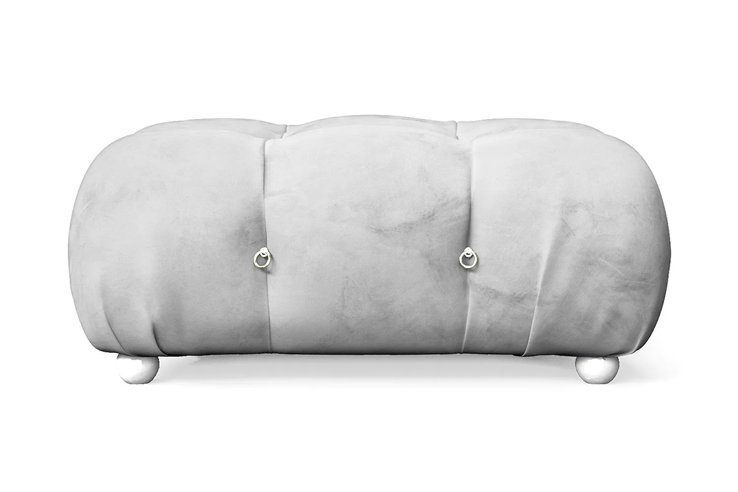 Varese Ottoman White Velvet Large