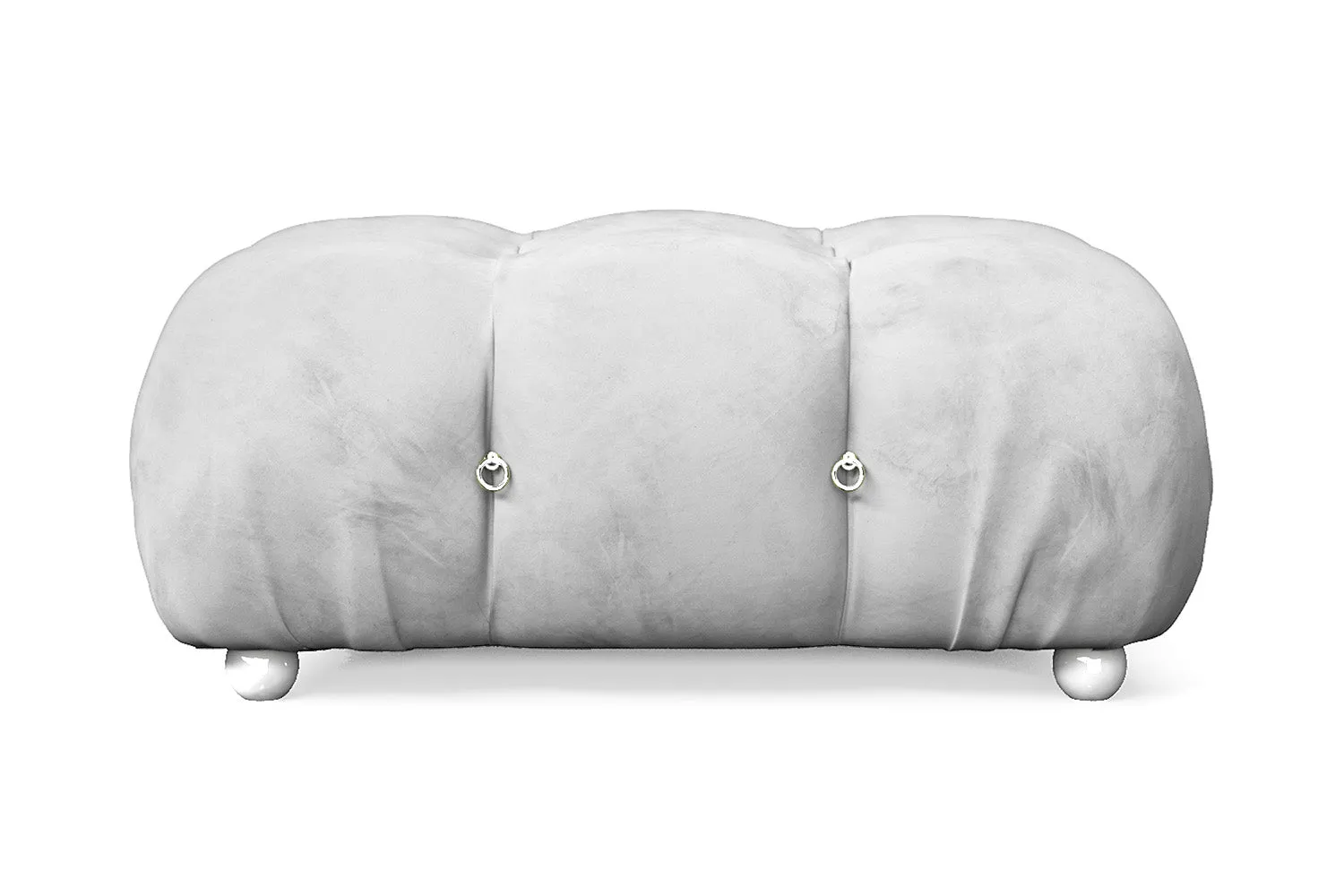 Varese Ottoman White Velvet Large