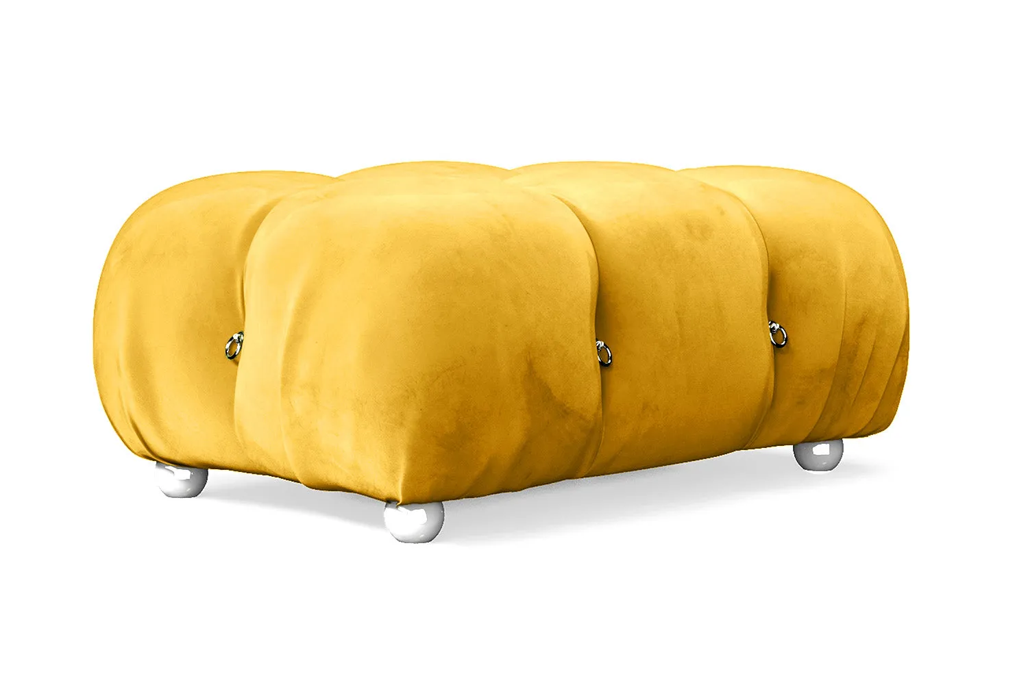 Varese Ottoman Yellow Velvet Small