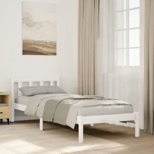 vidaXL Extra Long Bed Frame without Mattress White 90x210 cm Solid Wood Pine