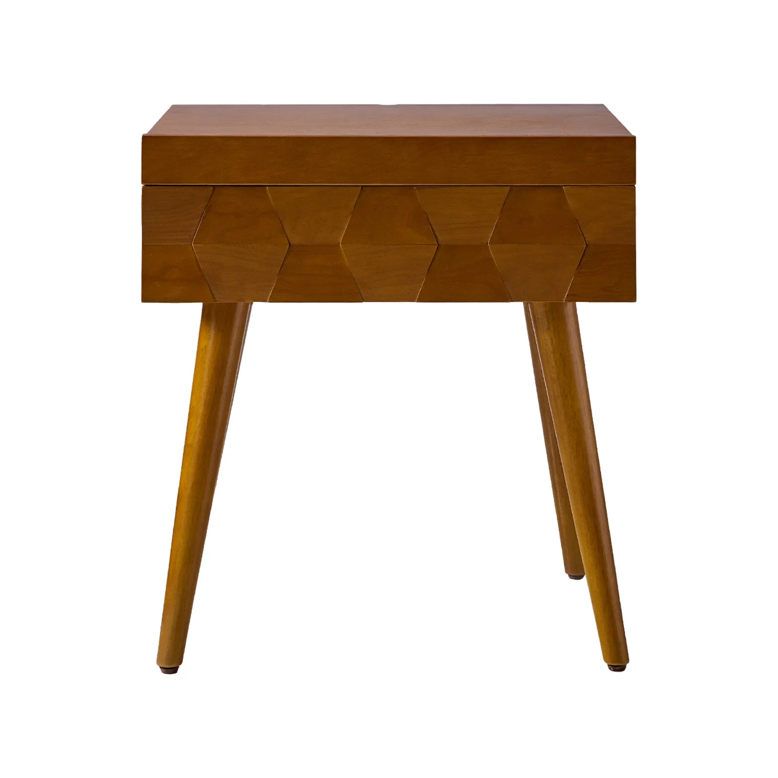 Vivian Mid-century Modern Nightstand with Charging Station