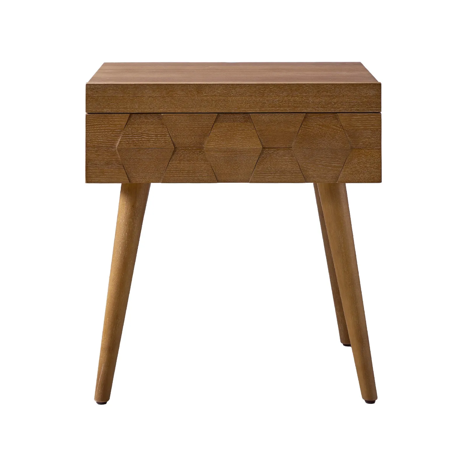 Vivian Mid-century Modern Nightstand with Charging Station